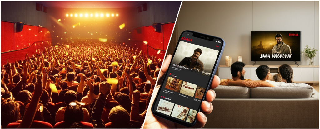 नेटफ्लिक्स का होम स्क्रीन, जिसमें 'लियो' जैसी फिल्मों का प्रदर्शन हो रहा है